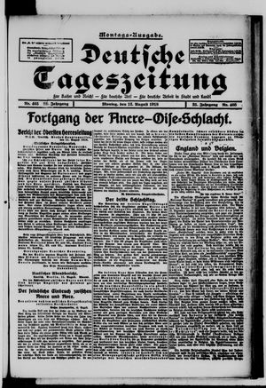 Deutsche Tageszeitung on Aug 12, 1918