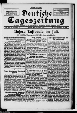 Deutsche Tageszeitung on Aug 12, 1918