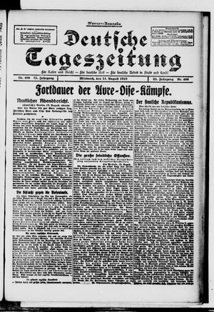 Deutsche Tageszeitung vom 14.08.1918
