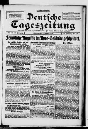 Deutsche Tageszeitung vom 14.08.1918