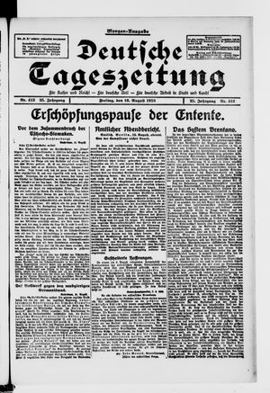 Deutsche Tageszeitung vom 16.08.1918