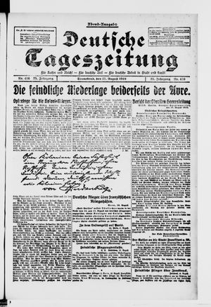 Deutsche Tageszeitung vom 17.08.1918