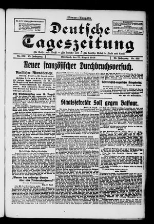 Deutsche Tageszeitung on Aug 21, 1918