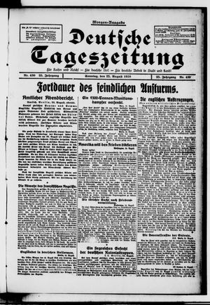 Deutsche Tageszeitung vom 25.08.1918