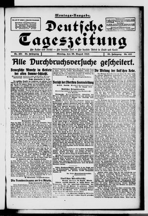 Deutsche Tageszeitung on Aug 26, 1918