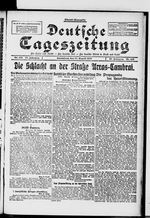 Deutsche Tageszeitung vom 31.08.1918