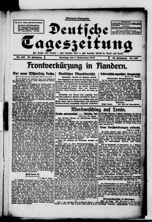 Deutsche Tageszeitung vom 01.09.1918