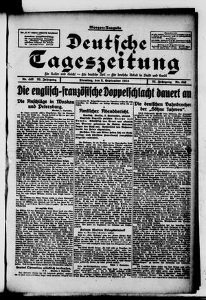 Deutsche Tageszeitung vom 03.09.1918