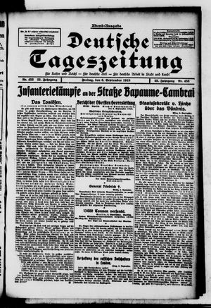 Deutsche Tageszeitung vom 06.09.1918
