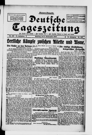 Deutsche Tageszeitung vom 08.09.1918