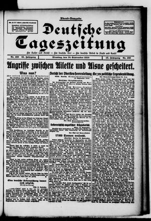 Deutsche Tageszeitung vom 10.09.1918