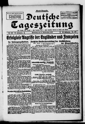 Deutsche Tageszeitung vom 11.09.1918