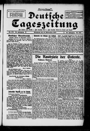 Deutsche Tageszeitung on Sep 18, 1918