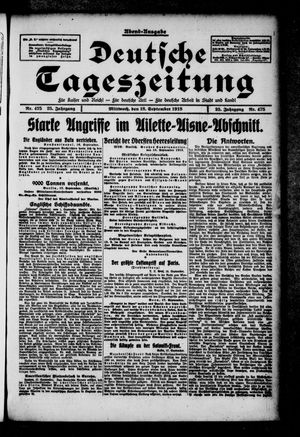 Deutsche Tageszeitung on Sep 18, 1918