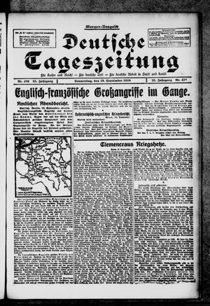 Deutsche Tageszeitung vom 19.09.1918