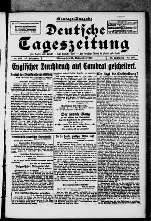 Deutsche Tageszeitung vom 23.09.1918