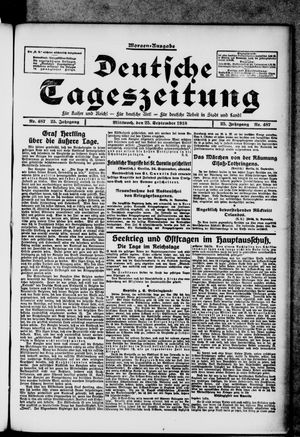 Deutsche Tageszeitung on Sep 25, 1918