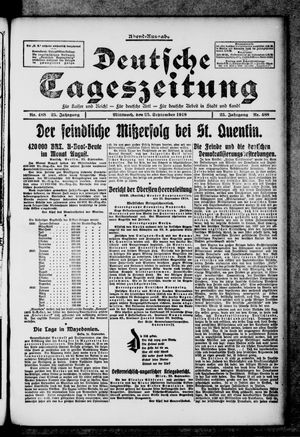 Deutsche Tageszeitung on Sep 25, 1918