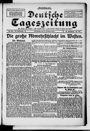 Deutsche Tageszeitung on Oct 2, 1918