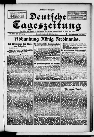 Deutsche Tageszeitung on Oct 5, 1918