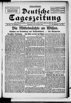 Deutsche Tageszeitung vom 06.10.1918