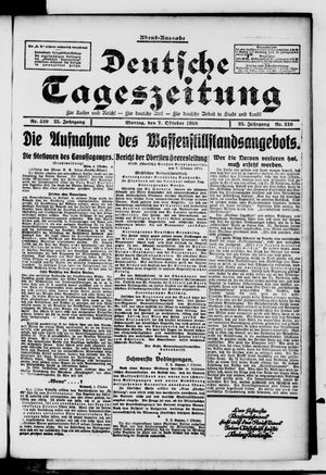 Deutsche Tageszeitung vom 07.10.1918