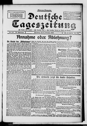 Deutsche Tageszeitung vom 08.10.1918