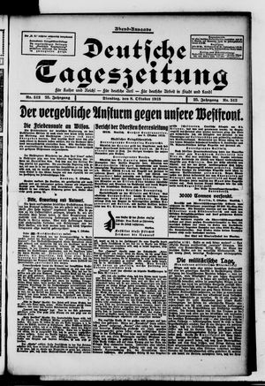 Deutsche Tageszeitung vom 08.10.1918
