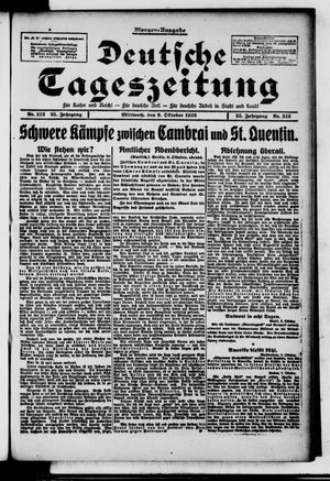 Deutsche Tageszeitung on Oct 9, 1918