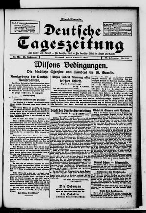 Deutsche Tageszeitung on Oct 9, 1918
