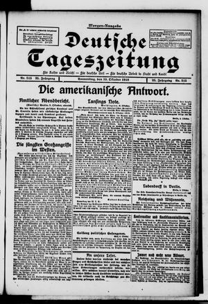 Deutsche Tageszeitung on Oct 10, 1918