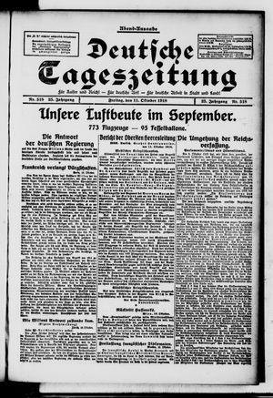 Deutsche Tageszeitung on Oct 11, 1918