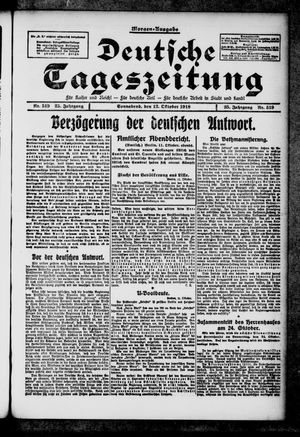Deutsche Tageszeitung on Oct 12, 1918