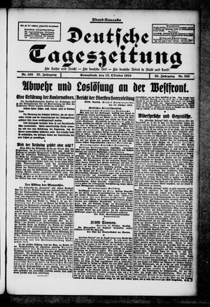 Deutsche Tageszeitung on Oct 12, 1918