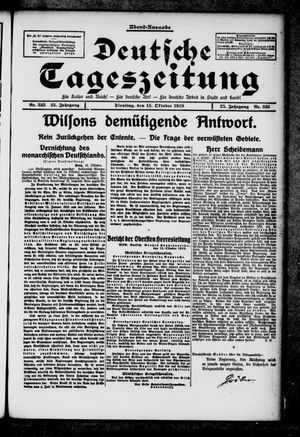 Deutsche Tageszeitung on Oct 15, 1918
