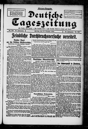 Deutsche Tageszeitung on Oct 18, 1918