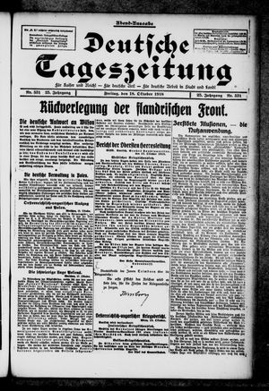 Deutsche Tageszeitung on Oct 18, 1918
