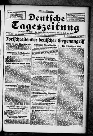 Deutsche Tageszeitung vom 22.10.1918