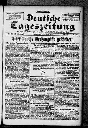 Deutsche Tageszeitung vom 22.10.1918