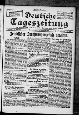 Deutsche Tageszeitung vom 24.10.1918
