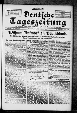 Deutsche Tageszeitung vom 24.10.1918