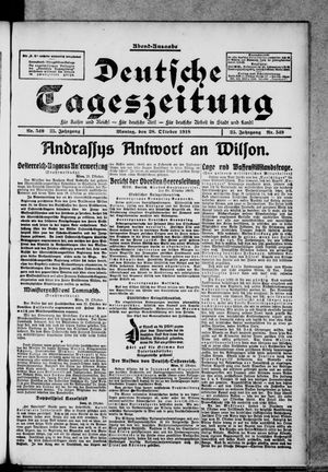 Deutsche Tageszeitung vom 28.10.1918