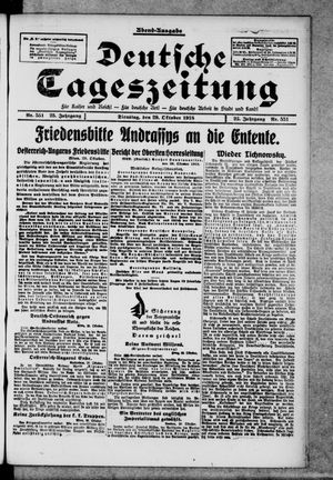 Deutsche Tageszeitung vom 29.10.1918