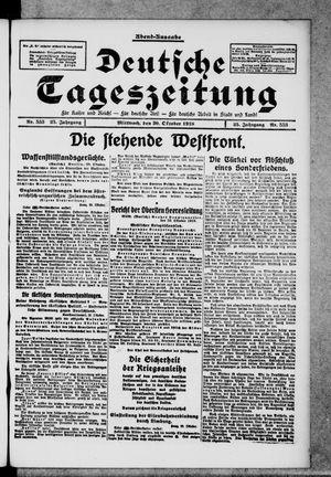 Deutsche Tageszeitung on Oct 30, 1918