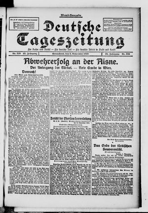 Deutsche Tageszeitung on Nov 2, 1918