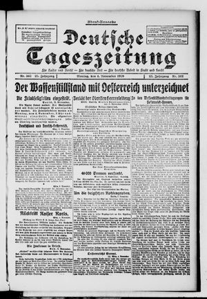 Deutsche Tageszeitung vom 04.11.1918