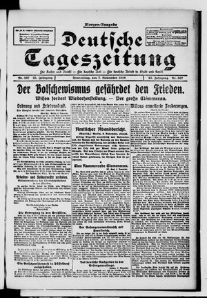 Deutsche Tageszeitung vom 07.11.1918