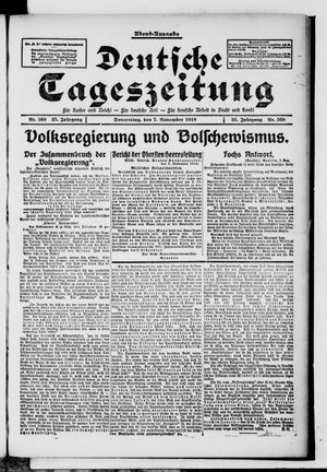 Deutsche Tageszeitung vom 07.11.1918
