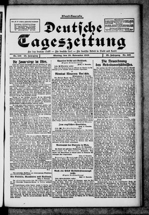 Deutsche Tageszeitung on Nov 18, 1918