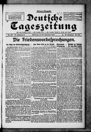 Deutsche Tageszeitung on Nov 20, 1918